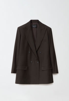 Fabiana Filippi Cool wool double-breasted jacket, brown GREEN CTD224F721L0060000