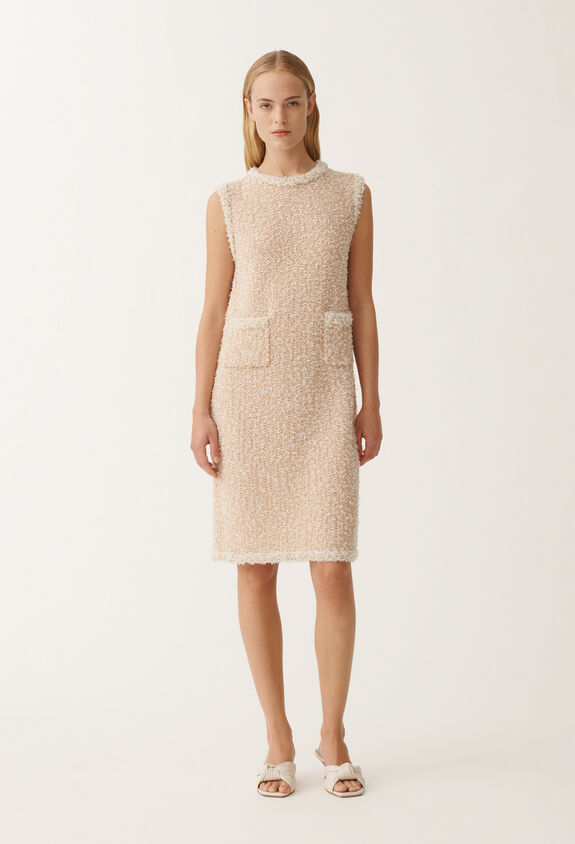 Fabiana Filippi TWEED SLEEVELESS KNIT DRESS PINK ABD265F175L1670000