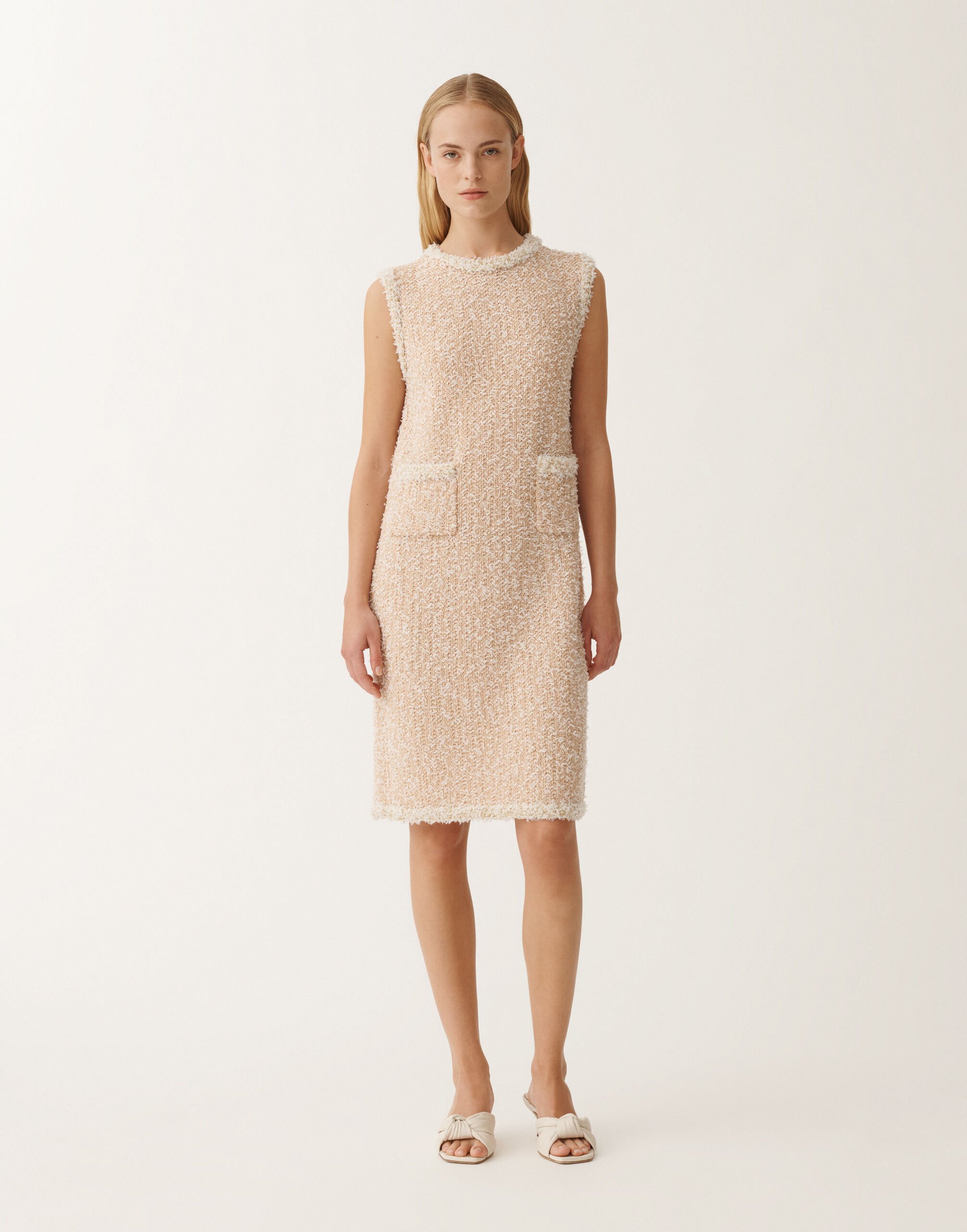 Fabiana Filippi Tweed-effect mini dress, dusty pink and citrine PINK ABD265F175L1670000