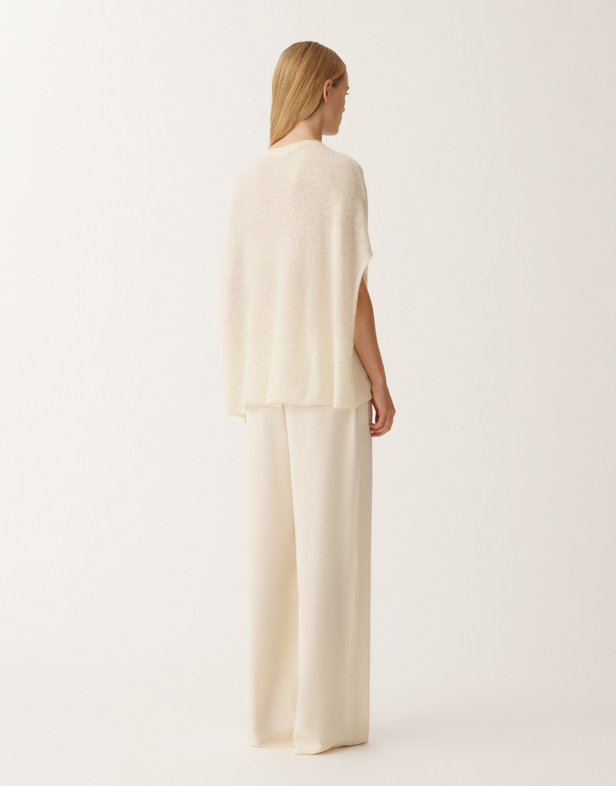 Fabiana Filippi Mohair cape, putty WHITE MAD265F082D8170000