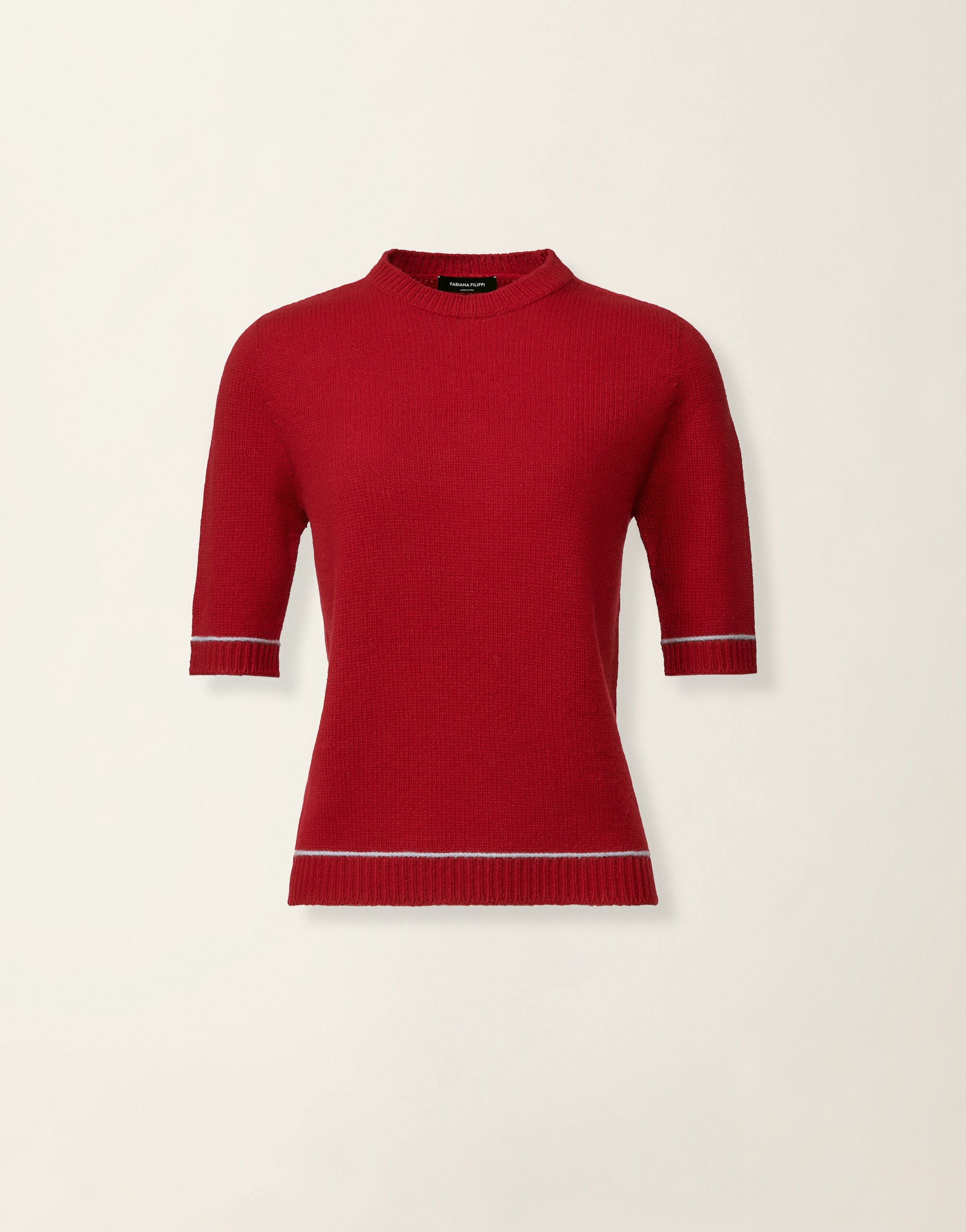 Fabiana Filippi Brushed Platinum sweater, red and light blue Red and light blue MAD216F038M2700000