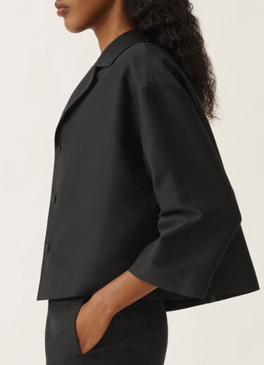 Fabiana Filippi Jacke aus Baumwolle und Mikadostoff in Seide, schwarz SCHWARZ GCD265F232D7870000