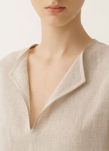 Fabiana Filippi Top aus Leinencanvas, greige WEISS TPD275F595L3770000