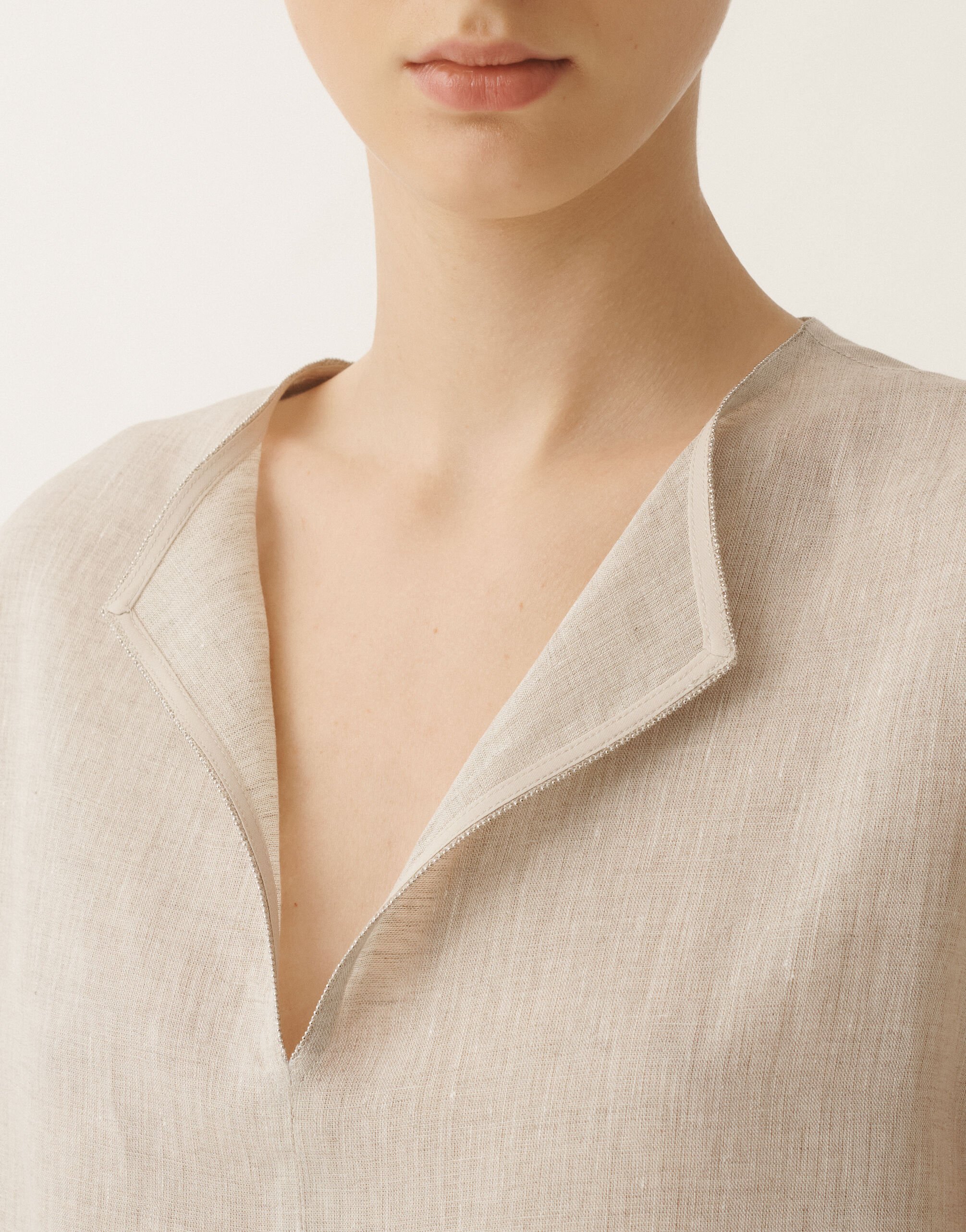 Fabiana Filippi Top aus Leinencanvas, greige WEISS TPD275F595L3770000