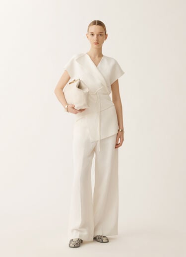 Fabiana Filippi Linen and viscose trousers, white WHITE PAD275F307D5440000