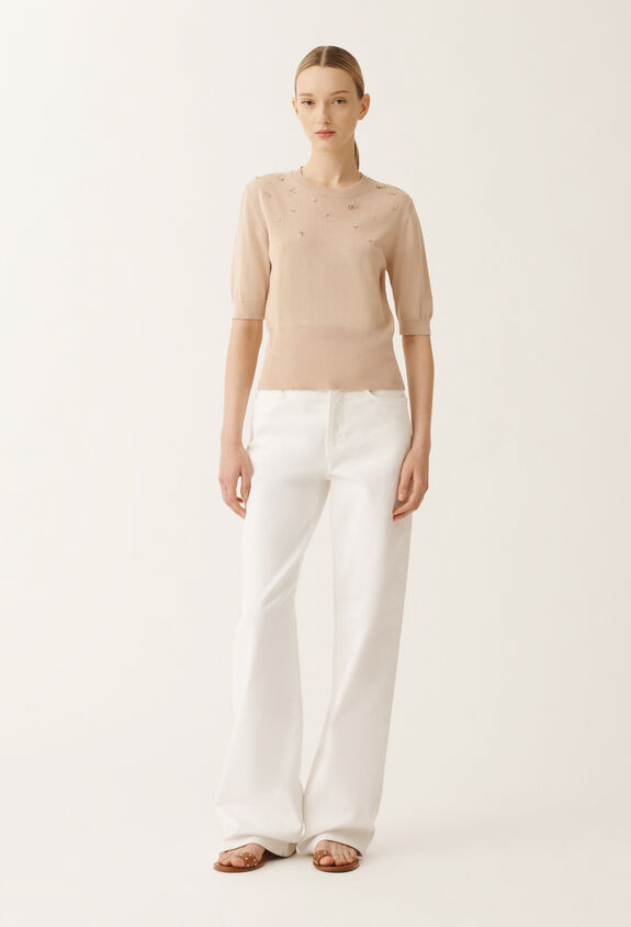 Fabiana Filippi Cotton sweater, sand SAND MAD275F542L3350000