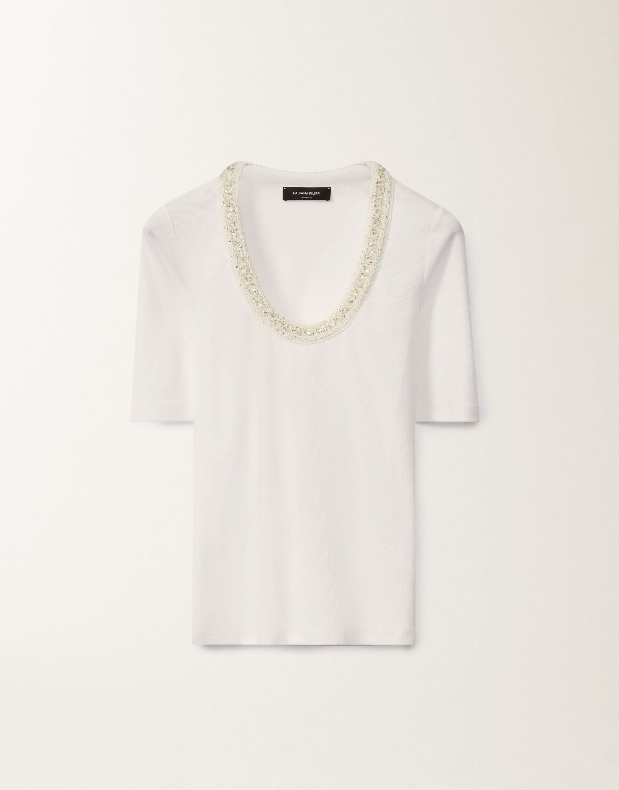 日本最級 white and white optical T-shirt, Jersey for Fabiana | Women トップス