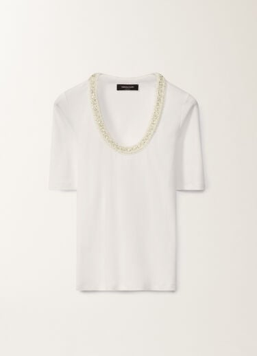 Fabiana Filippi Jersey T-shirt, optical white and white WHITE JED275F151L4540000