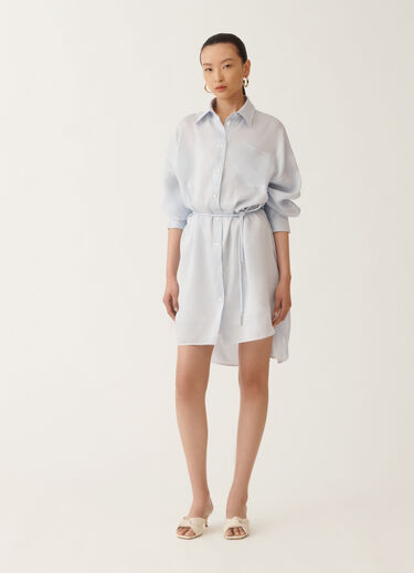 Fabiana Filippi Chemise en viscose et soie multi-rayée, blanc et bleu ciel BLEU CIEL CADC02F131H8950000
