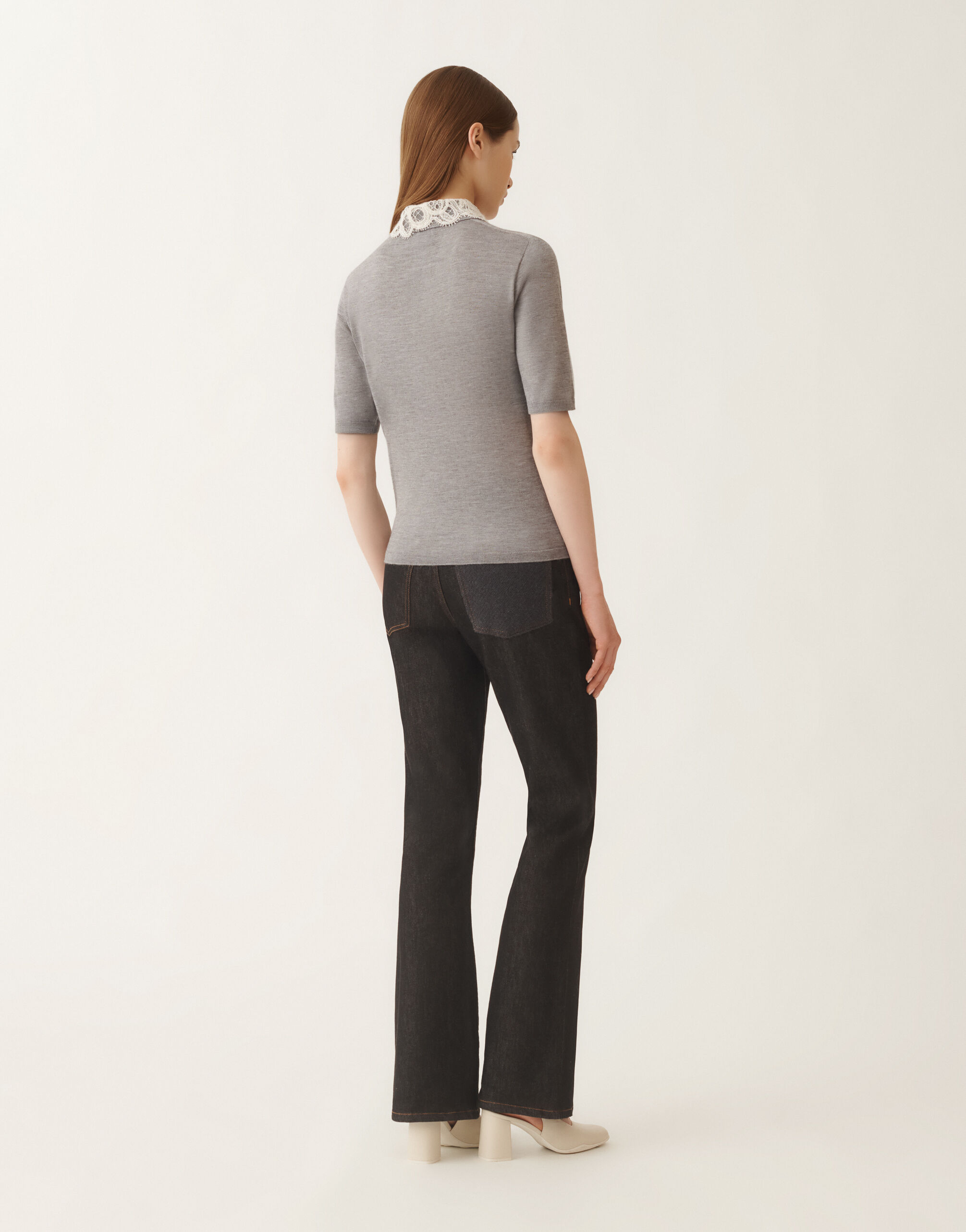Fabiana Filippi Pull en cachemire et soie, roche GRIS MAD215F006L5940000
