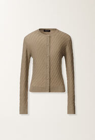 Fabiana Filippi Wool and silk cardigan with sequins, olive GREEN MAD215F112D2960000