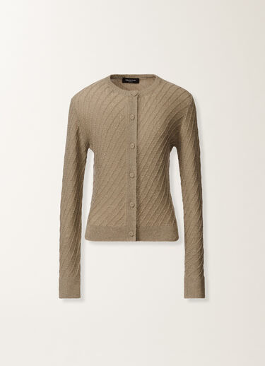 Fabiana Filippi Wool and silk cardigan with sequins, olive GREEN MAD215F112D2960000