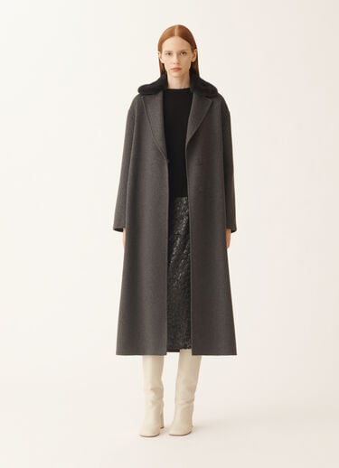 Fabiana Filippi Double-faced cashmere coat, slate Grey CTD225F673L6350000