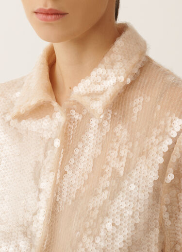 Fabiana Filippi Water-effect sequin coat, nude Nude CTD266F255L7930000