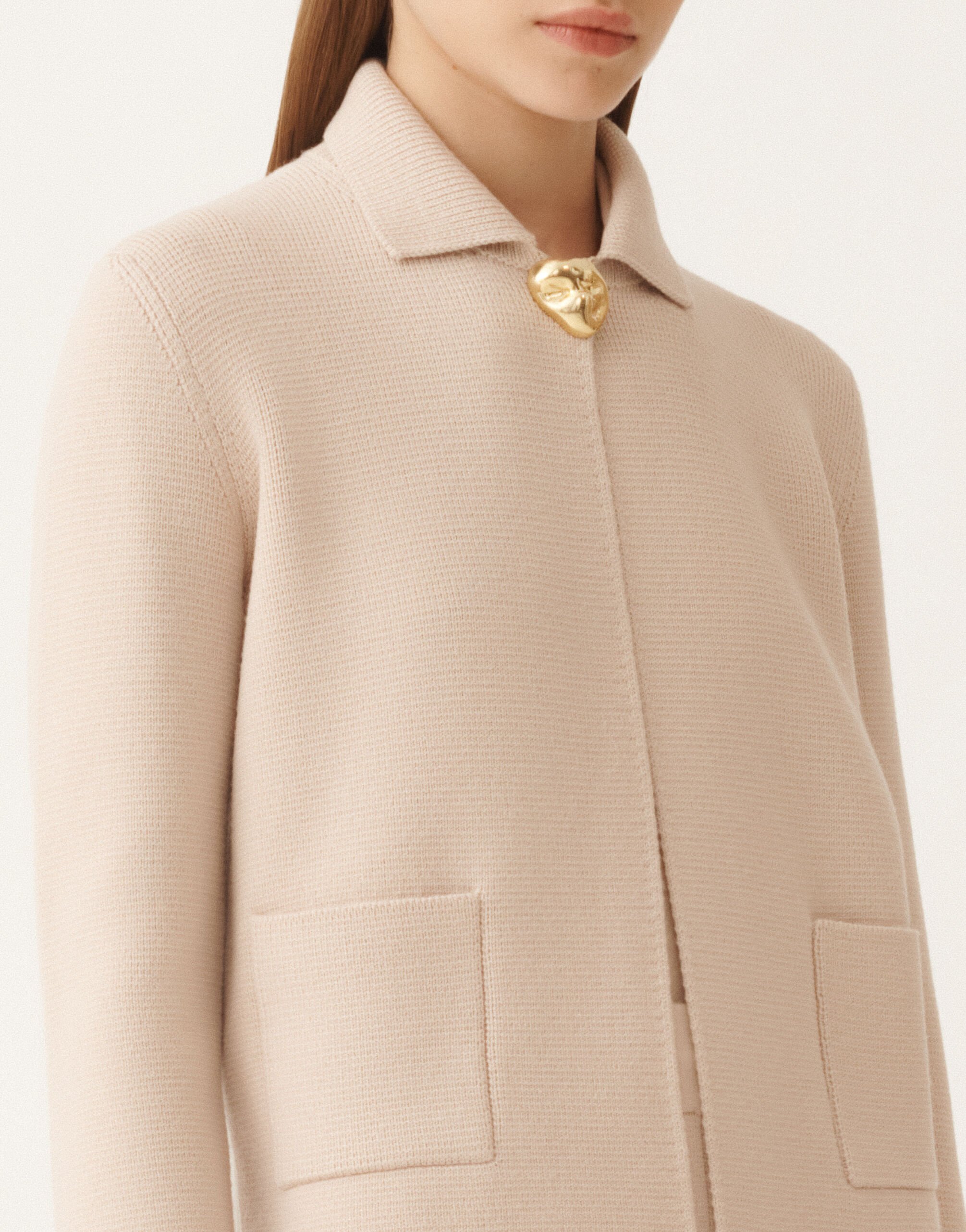 Fabiana Filippi Merino wool jacket, cream PINK GCD215F194D4620000