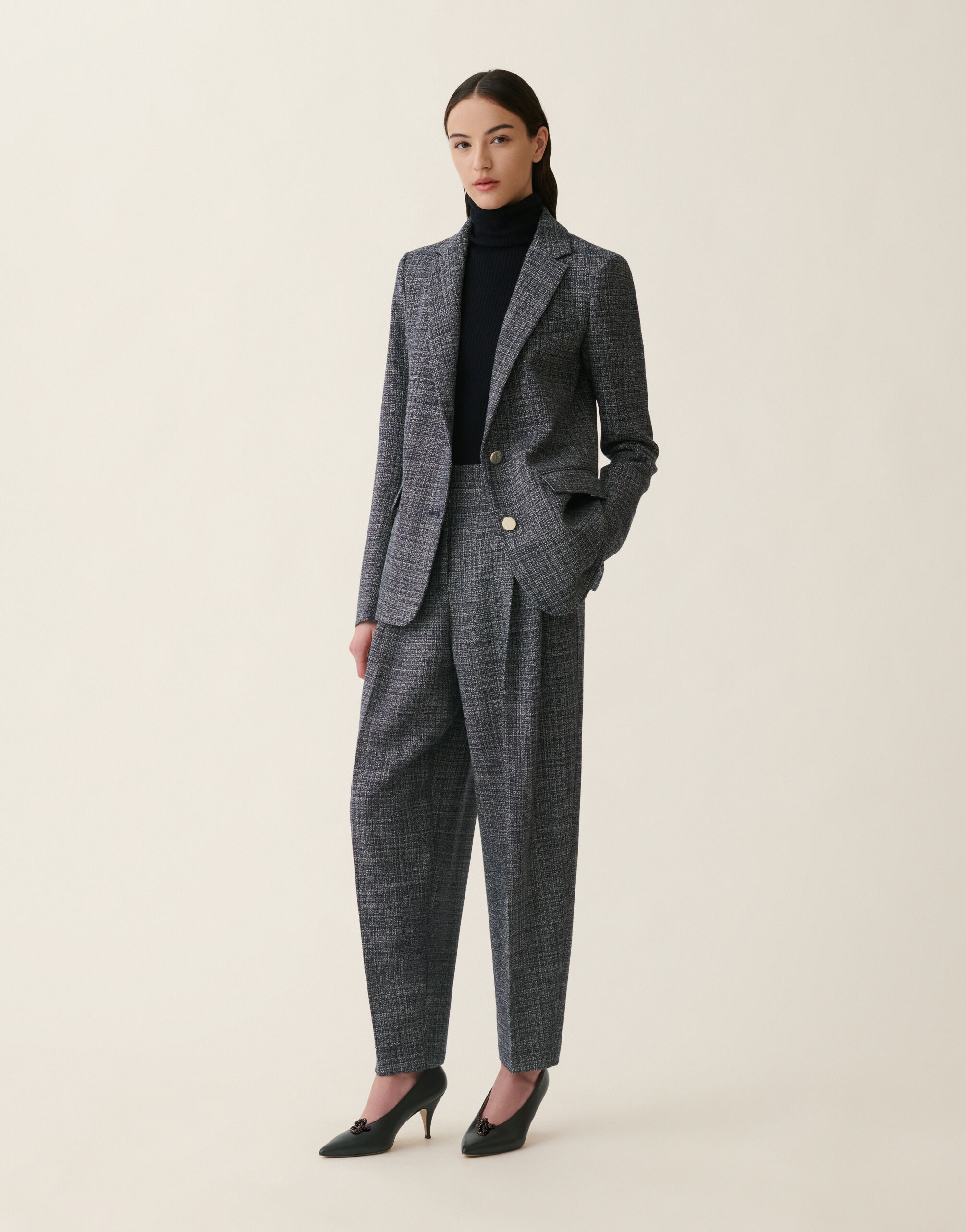Blazer en mouliné, bleu nuit Fabiana Filippi Blazer en mouliné, bleu nuit Bleu nuit GCD216F168D9830000