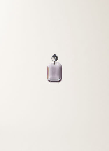 Rectangular earrings in plexiglass and filo diamante, smoky Fabiana Filippi Rectangular earrings in plexiglass and filo diamante, smoky Gray BXD266A852M0240000