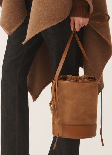 Fabiana Filippi Bucket bag in suede, wicker Brown BGD215A071L8060000