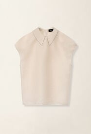 Fabiana Filippi Top en organza, beurre Beurre TPD216F353M3210000