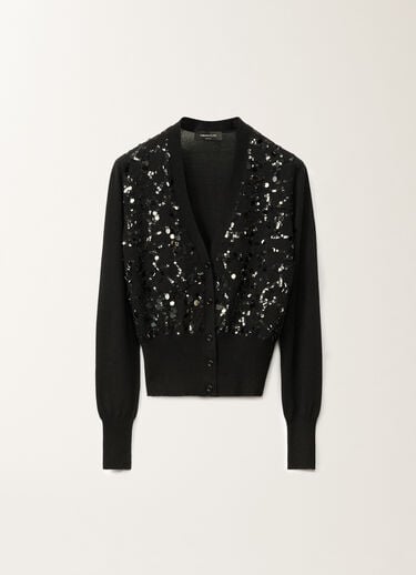 Fabiana Filippi Wool and cotton cardigan, black BLACK MAD265F038L1630000