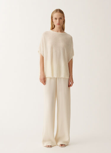 Fabiana Filippi Mohair cape, putty WHITE MAD265F082D8170000