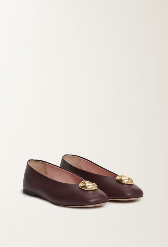 Fabiana Filippi Nappa leather ballet flats, ebony BROWN ASD215A807L8200000
