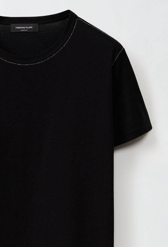 Fabiana Filippi T-Shirt aus Jersey, Schwarz SCHWARZ JED224F278SK000000