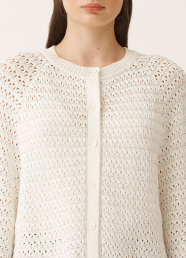Fabiana Filippi Cape ouverte en coton à paillettes, blanc BLANC MAD275F528L3530000