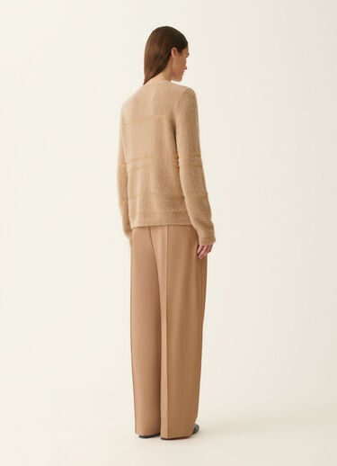 Platinum and mohair striped sweater, beech Fabiana Filippi Platinum and mohair striped sweater, beech Beech MAD226F438M4770000
