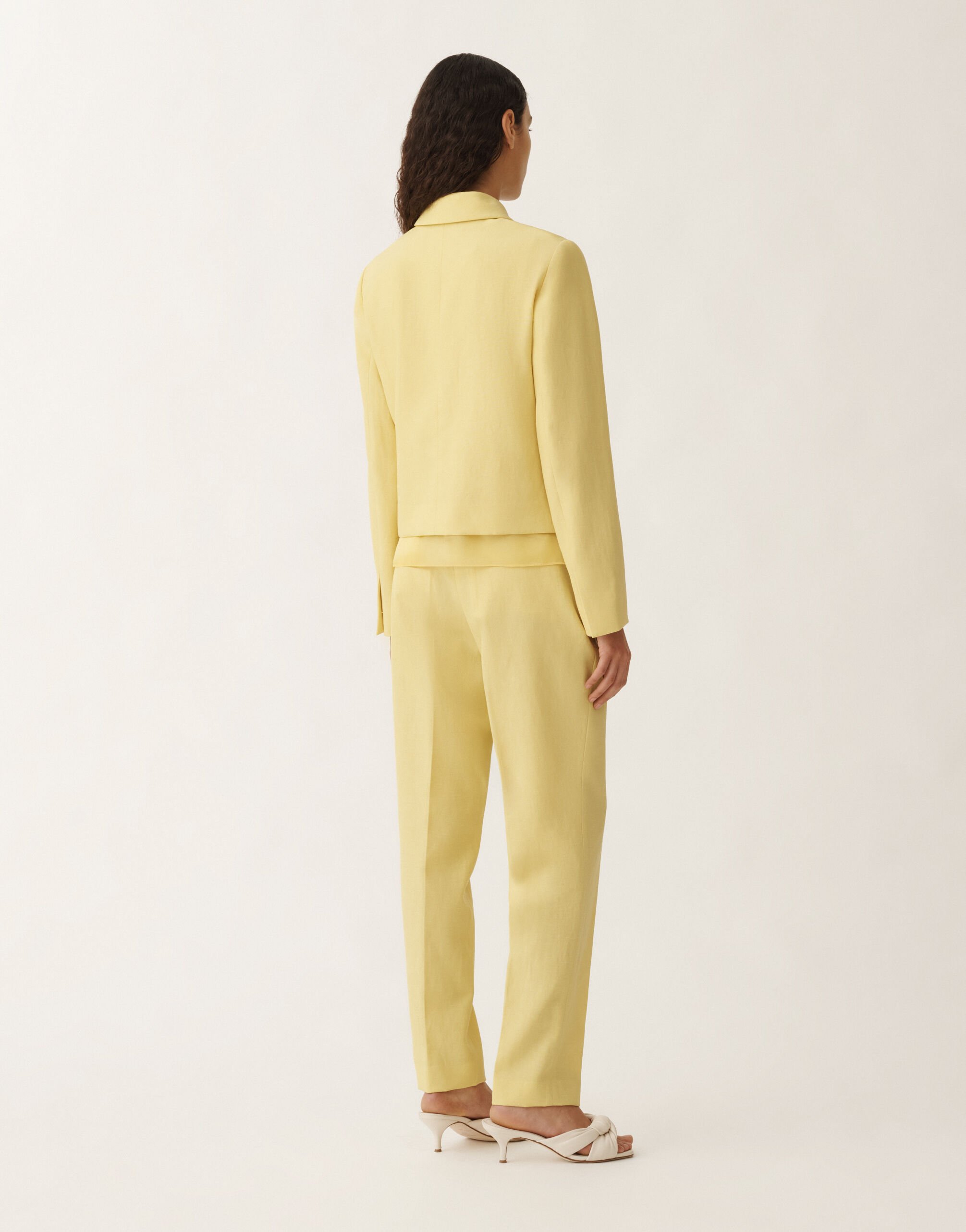 Fabiana Filippi Jacke aus Geflecht in Wolle und Leinen, zedernfarben GELB GCD265F314D8220000