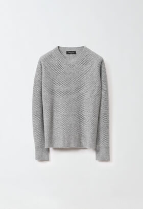 Fabiana Filippi MESH CREW NECK SWEATER GREY MAD224F546N1280000