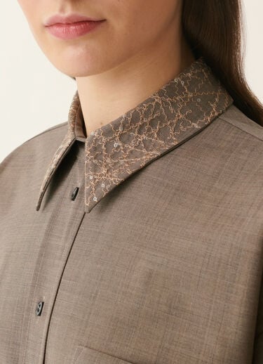 Fabiana Filippi Boyfriend shirt in bi-stretch fresco wool, falcon Falcon CAD226F416M4140000