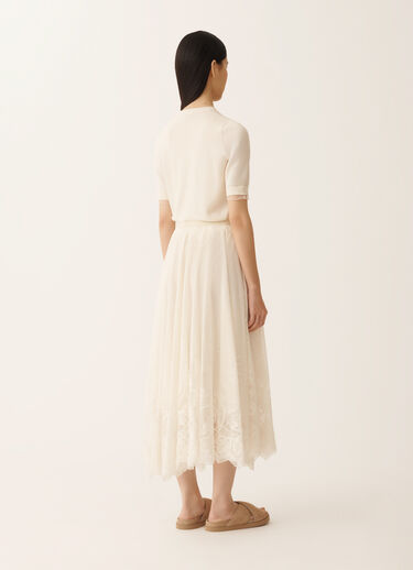 Fabiana Filippi Gonna ruota in pizzo, burro BURRO GND276F850M2170000
