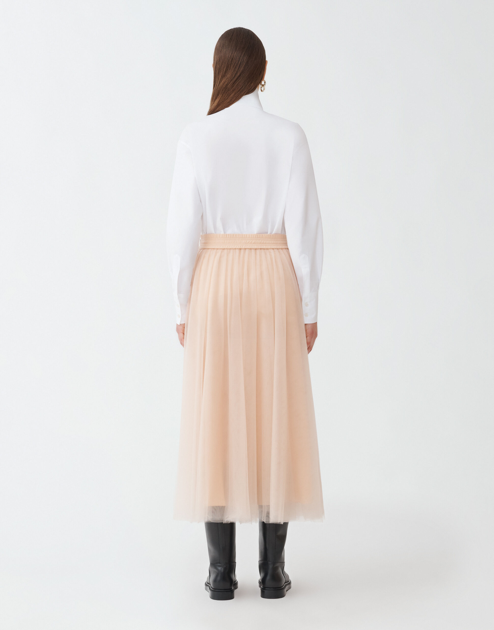 Fabiana Filippi Tulle midi skirt, dusty pink DUSTY PINK GND264F278I9320000