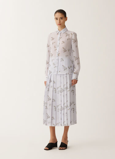 Fabiana Filippi Georgette T-shirt with painted botanical print, mauve LAVENDER CAD275F233L3630000