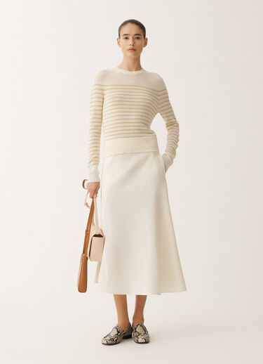 Fabiana Filippi Wool and linen mat skirt, vanilla WHITE GND265F397D8220000