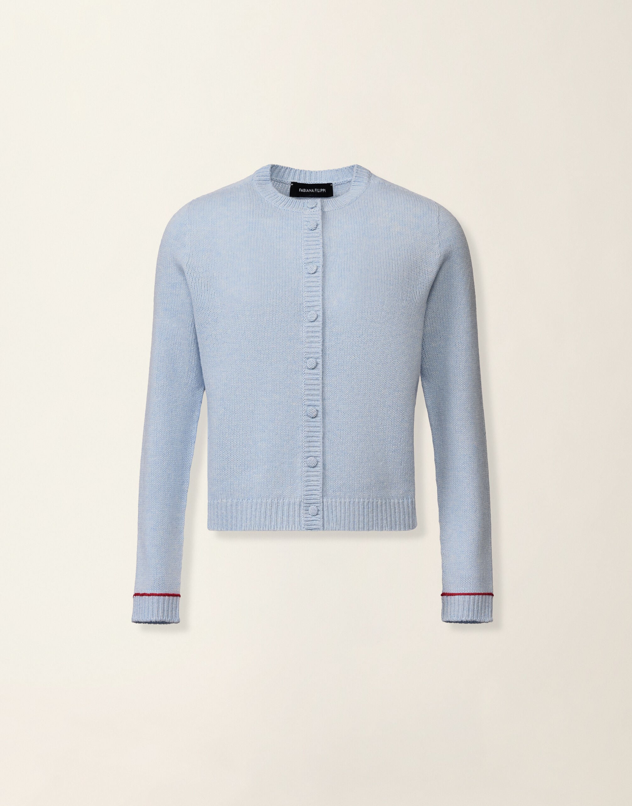 Brushed Platinum cardigan, light blue and red Fabiana Filippi Brushed Platinum cardigan, light blue and red Light blue and red MAD216F039M2700000