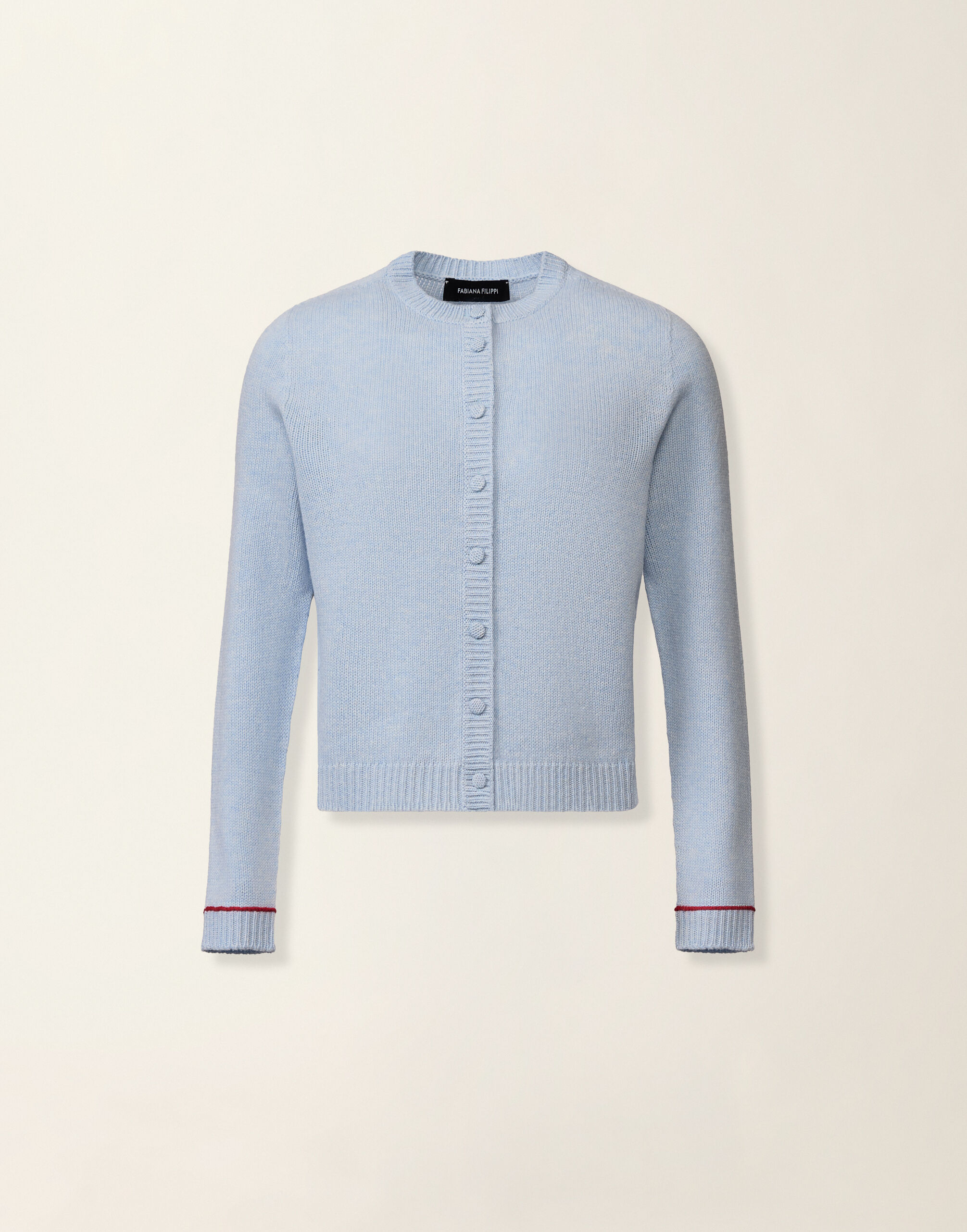 Brushed Platinum cardigan, light blue and red Fabiana Filippi Brushed Platinum cardigan, light blue and red Light blue and red MAD216F039M2700000