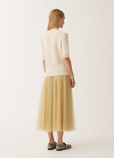 Fabiana Filippi Cotton and linen sweater with sequins, vanilla WHITE MAD265F490D2730000