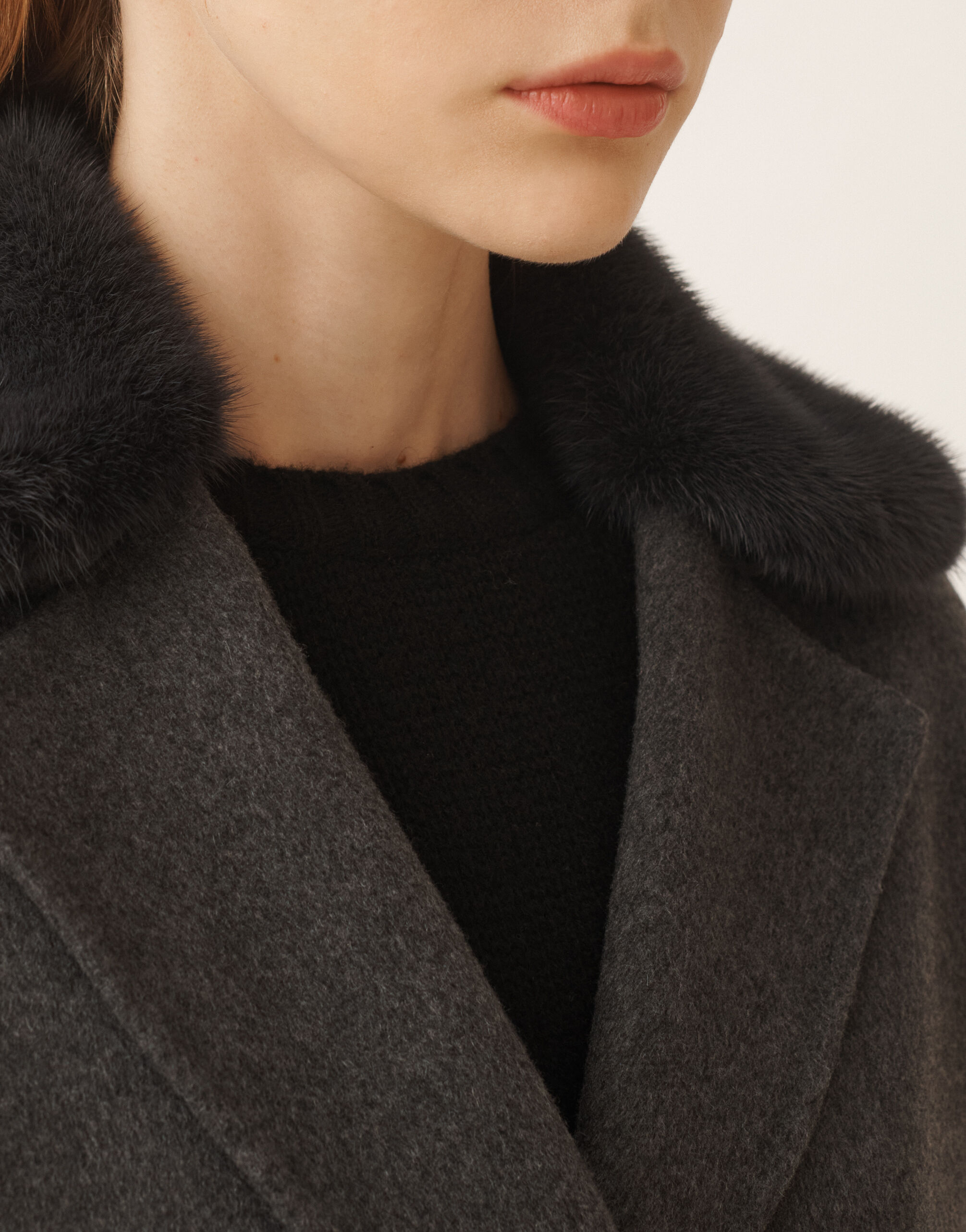 Double-faced cashmere coat, slate for Women | Fabiana Filippi® Double-faced cashmere coat, slate for Women | Fabiana Filippi®