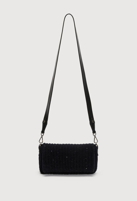 Fabiana Filippi Merino wool baguette bag, black BGD264A774I3370000