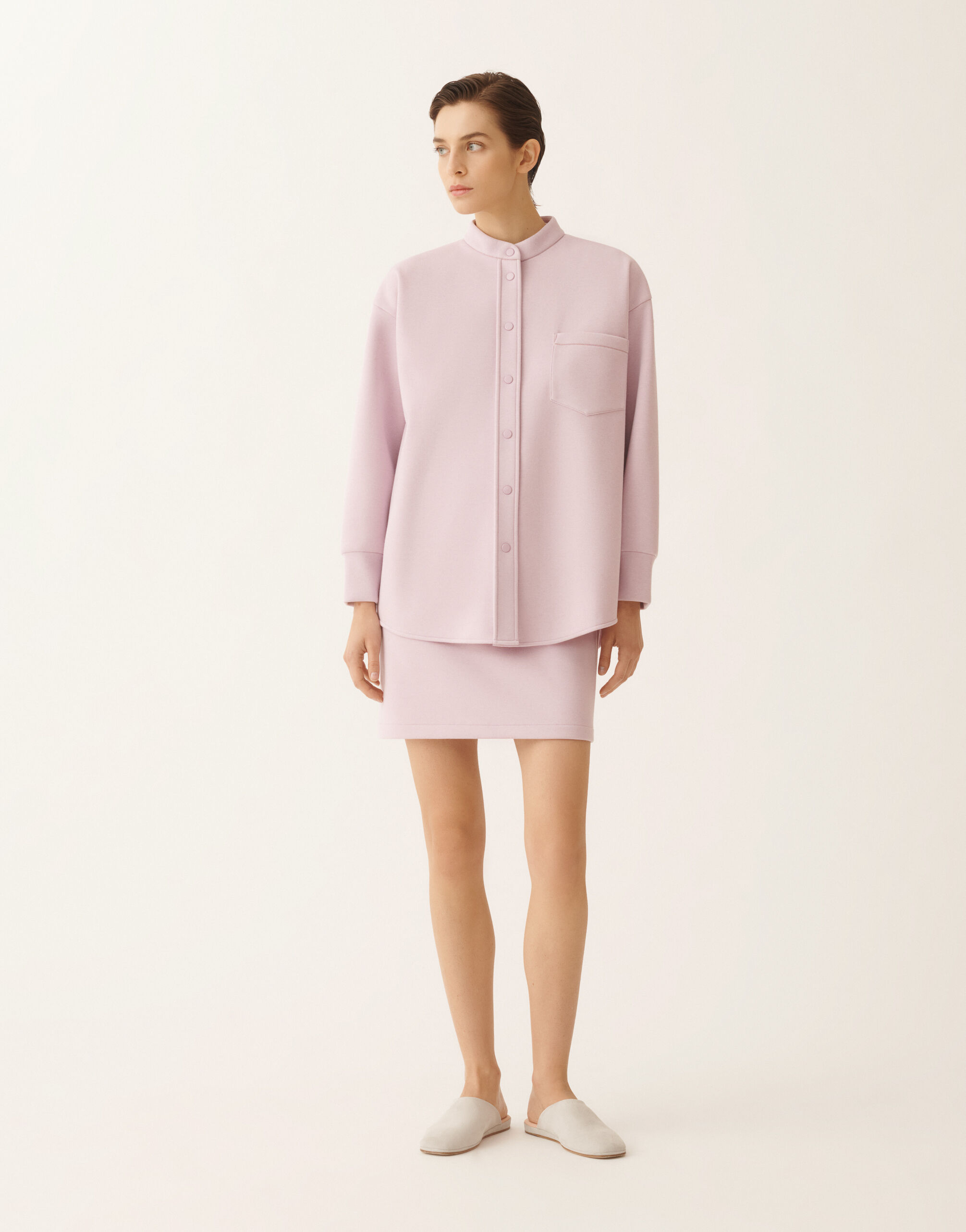 Scuba cashmere shirt in lilac pink for Women | Fabiana Filippi®