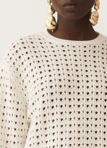 Fabiana Filippi Maglia in Platinum, rafia BIANCO MAD215F039L5050000