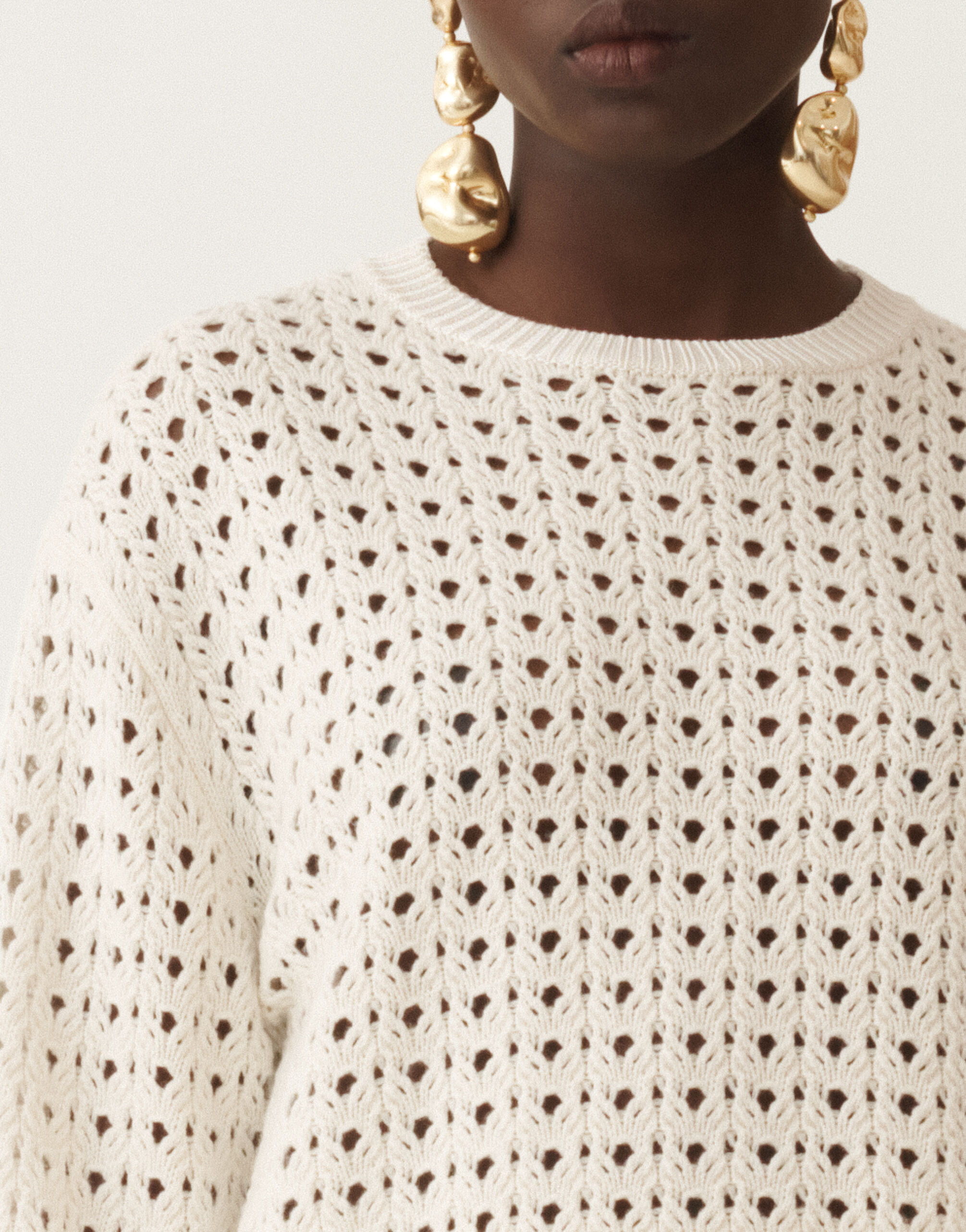 Fabiana Filippi Maglia in Platinum, rafia BIANCO MAD215F039L5050000