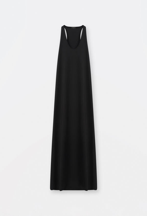 Fabiana Filippi Langes Kleid aus Viskose, Schwarz Schwarz ABD264F121D6550000
