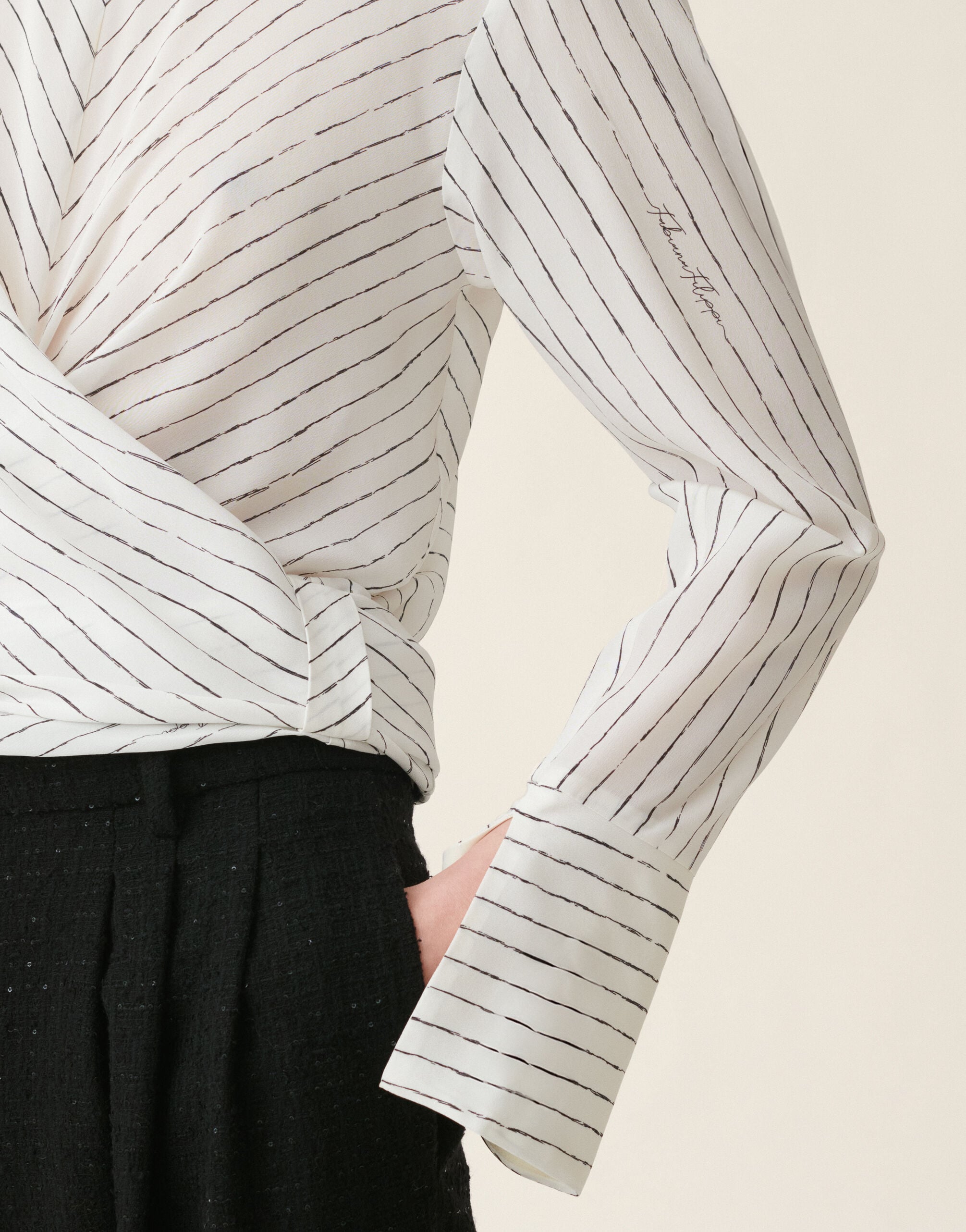 Printed crêpe de chine top, silk white Fabiana Filippi Printed crêpe de chine top, silk white Silk white TPD226F684M3870000