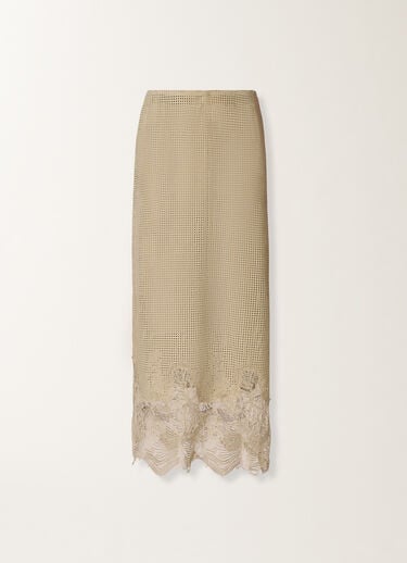 Pencil skirt in perforated suede, khaki Fabiana Filippi Pencil skirt in perforated suede, khaki KHAKI PLD276F719M1140000