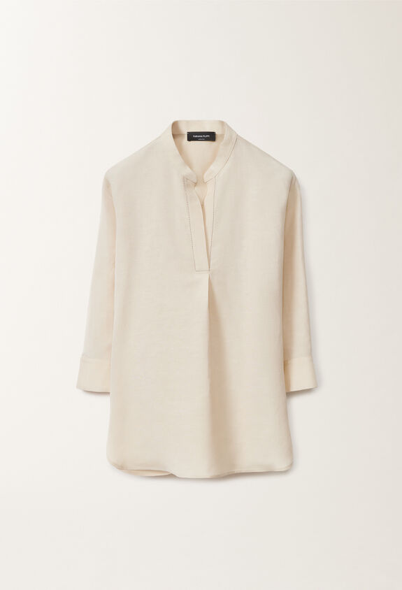 Fabiana Filippi Linen and viscose shirt, light sand SAND CADC02F351H5470000