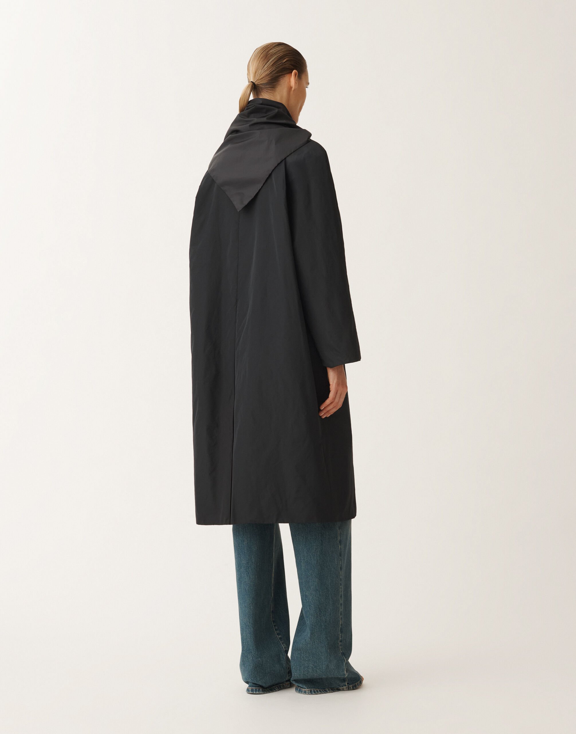 Fabiana Filippi Lightweight taffeta trench coat, midnight blue BLUE CTD265F272L1930000