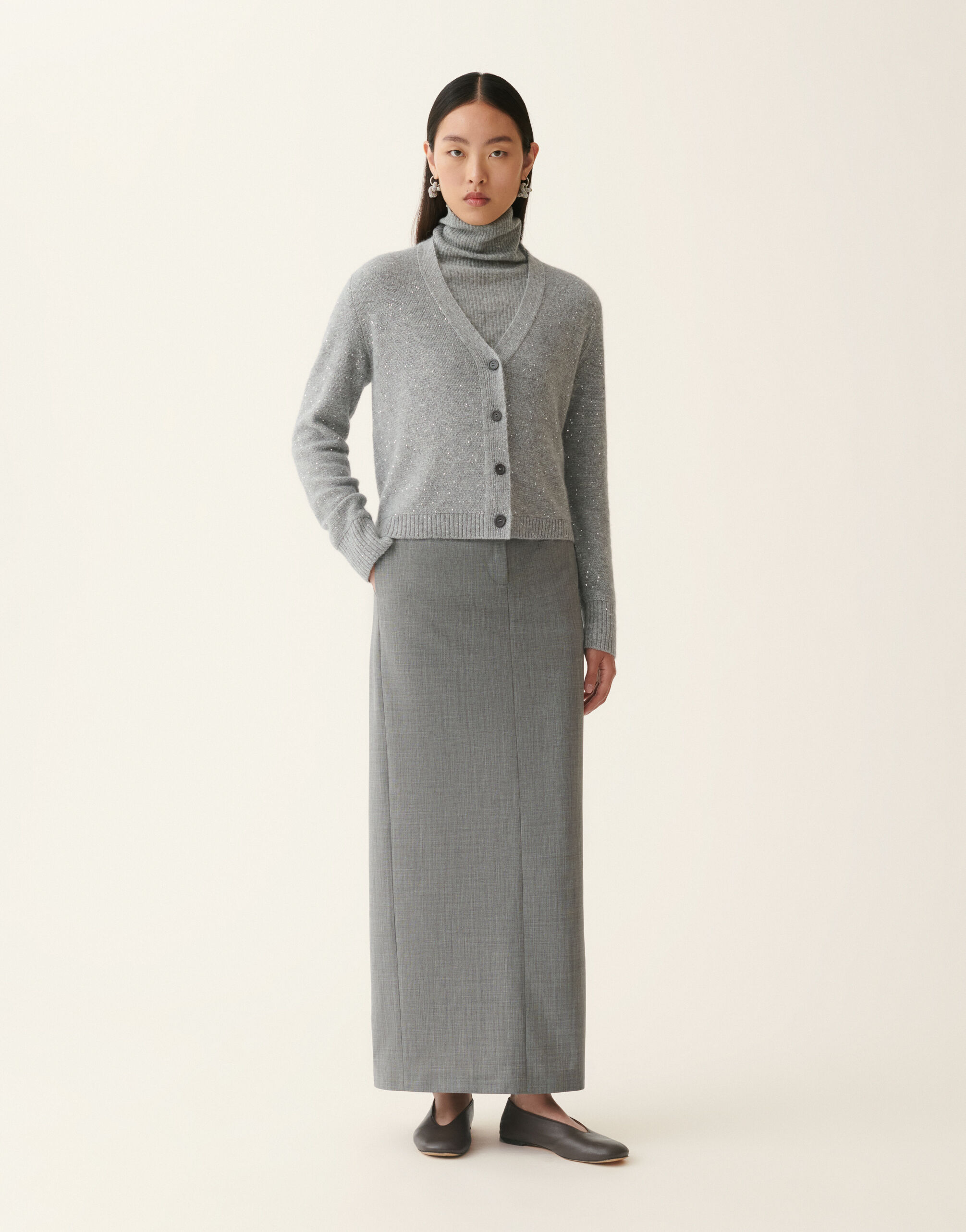 Sequin cardigan, charcoal Fabiana Filippi Sequin cardigan, charcoal Charcoal MAD226F449D2960000